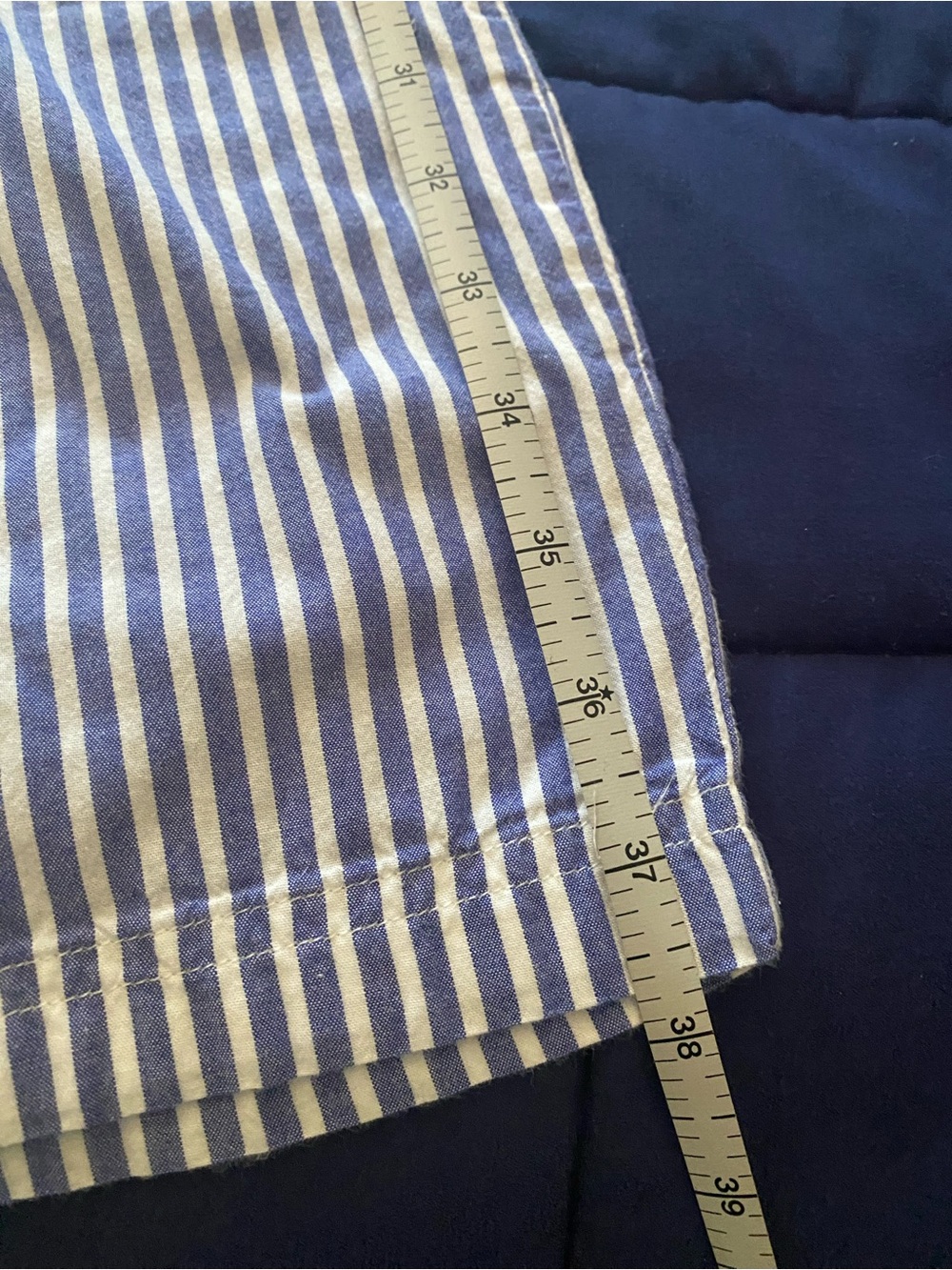 100% Cotton Blue & White Stripe Pajama Set - Picture 10 of 10
